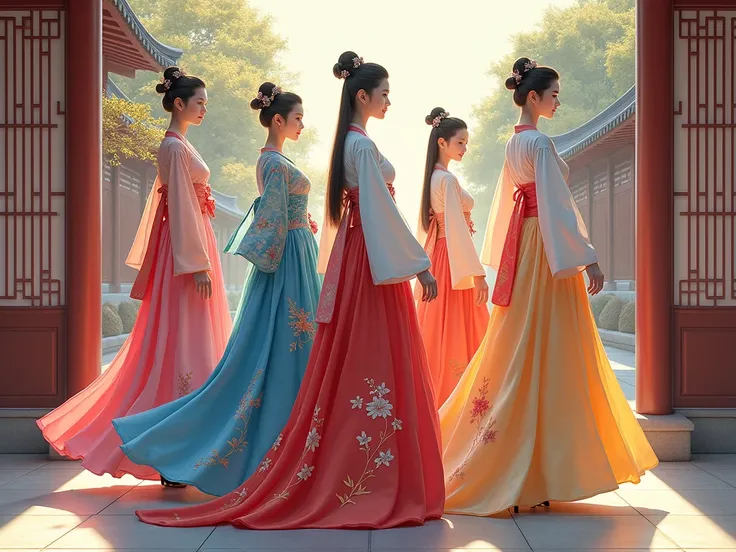 traditional clothing inspired by Korea, their colors and shapes 