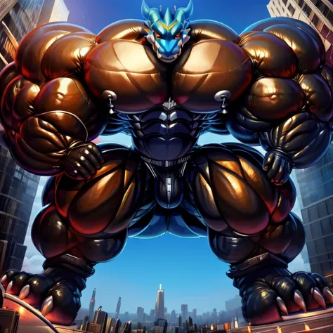 -  exveemon is wearing a latex muscle suit.
- masterpiece. official art. 8k. best quality. detailed full body. full body.
- black latex muscle suit. latex Muscle Suit. The whole body is black.
- no face. wearing a full-face helmet. helmet is jet black.
- A...