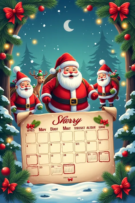 Create a Christmas-themed calendar for me 