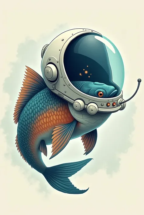 fish icon with astronaut helmet