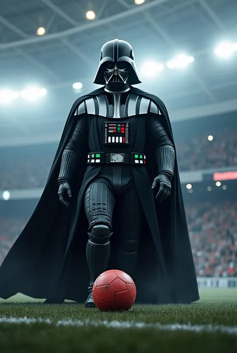 Darth vader playing football
