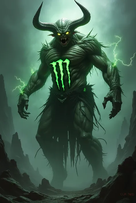 Monster with the Monster Energy Can