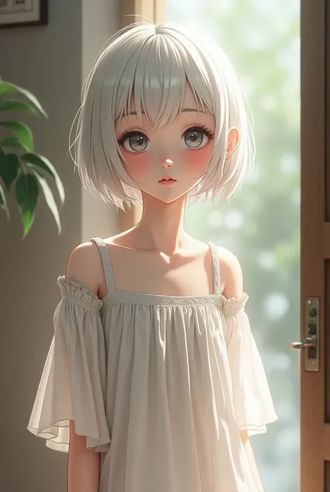 A WHITE-SKIN GIRL,  measures 1 .65 tall,  she is an introverted girl and at the same time ,  Cheerful and friendly ,  has short hair up to her shoulders , has white hair, Like the one in her eyes ,  only that they are a little greyish,   she usually wears ...