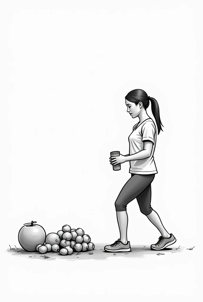 Create a realistic black and white quality colored illustration of nutrition, exercise and sleep in recovery. The illustration should be on a white background in relation to the book titled Addiction recovery skills workbook 