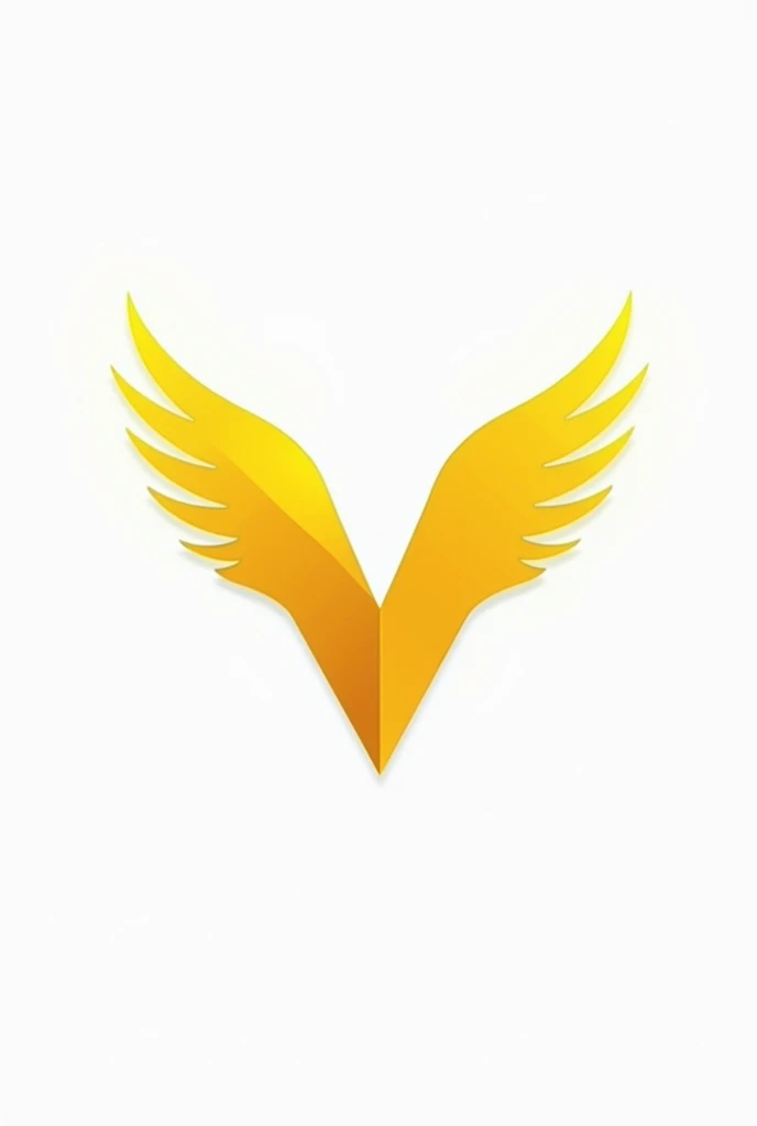 A logo of a yellow V with wings and feathers around it in white