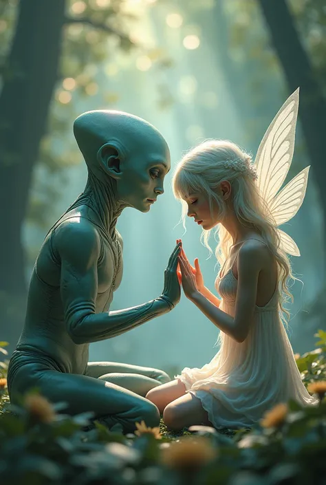 The alien teaches the fairy how to get rid of her sorrow