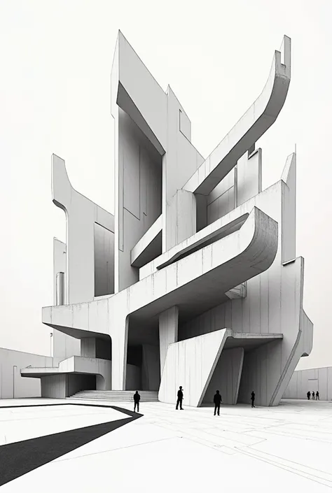 create abstract architectural elements with a critique of the work