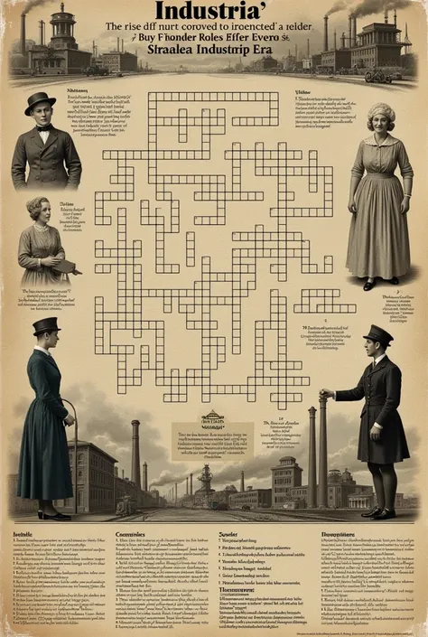 Create a crossword chart of gender roles in the industrial era 