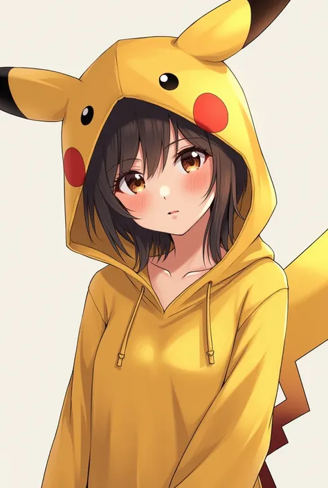 sexy girl in pikachu hoodie