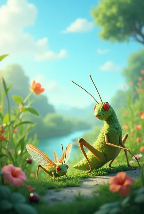 draw beautiful grasshoppers