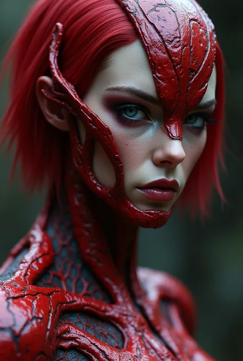 (Carnage), (ultra real), (figure), (High resolution), (8K), (very detailed), (Best figure), (detailed and beautiful eyes), (highest quality), (Super detailed), (masterpiece), (wallpaper), (detailed face), Generate a highly realistic image of Kerrigan, Quee...