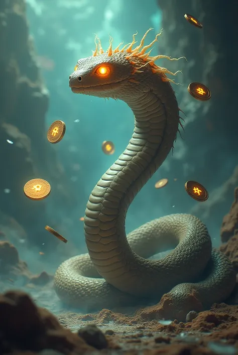 Snake with five eyes throws bitcoins around 