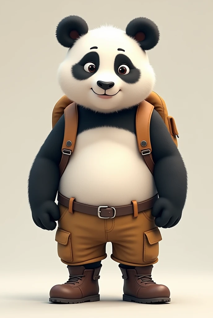 Create a complete panda with rookie clothes.
