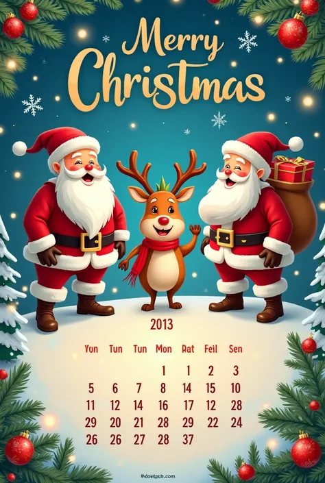 Create a Christmas-themed calendar for me 