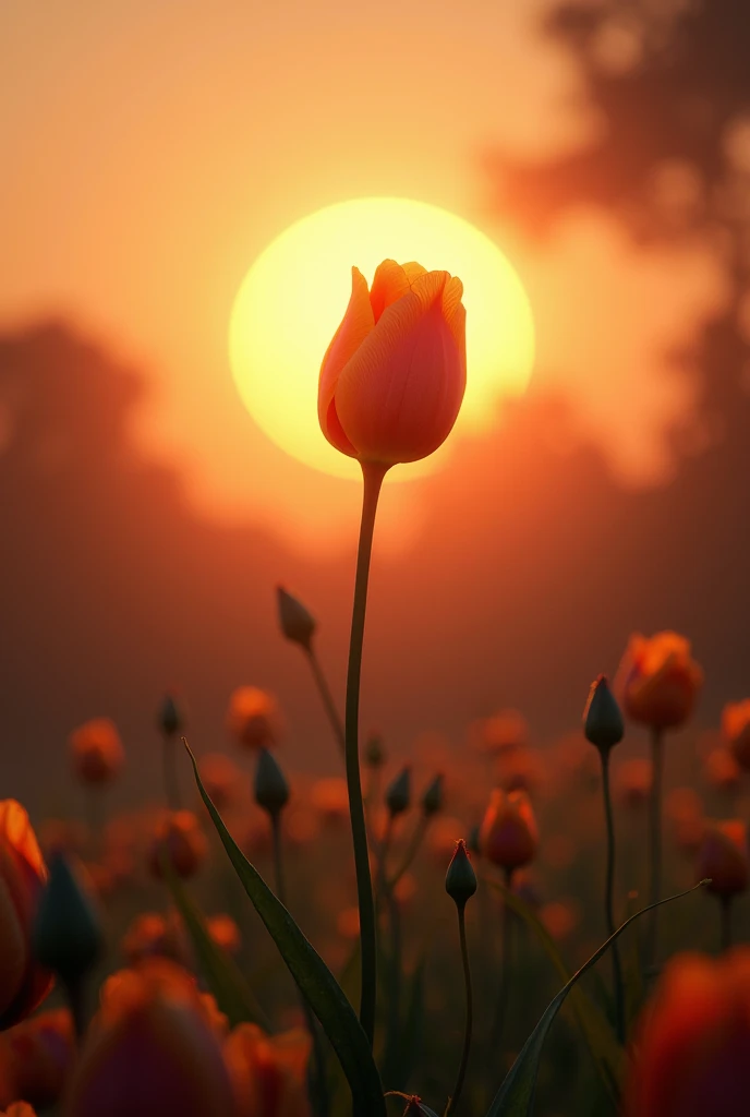 A rising sun or a flower opening 