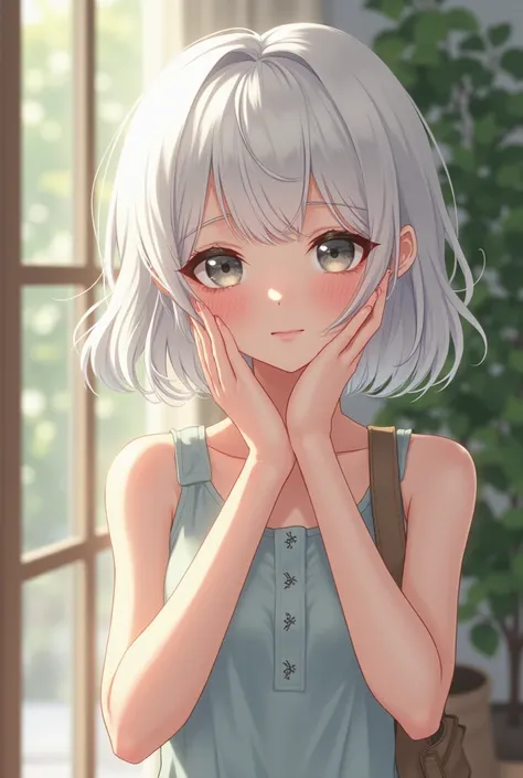 A WHITE-SKIN GIRL,  measures 1 .65 tall,  she is an introverted girl and at the same time ,  Cheerful and friendly ,  has short hair up to her shoulders , has white hair, Like the one in her eyes ,  only that they are a little greyish,   she usually wears ...