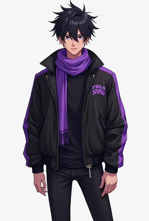  Edgar is a young man with a slim and agile build ,  with extremely sexy black hair , smooth and short,  that falls on a fringe that partially covers his forehead .  He has an intense and challenging look .  His outfit consists of an urban style jacket ,  ...