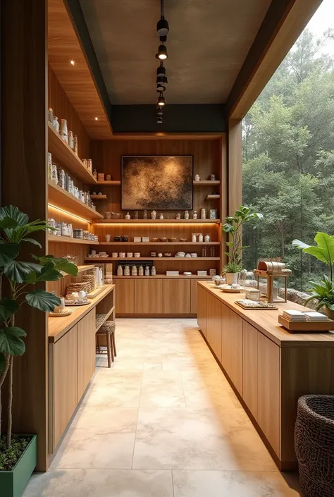  store design for a teahouse store and a general store adjacent to it
The calm atmosphere of wood、I want to design like a modern fusion 