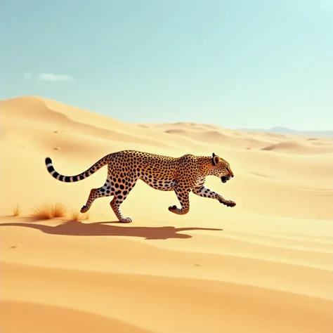 Give me a image run stet leopard sand of background