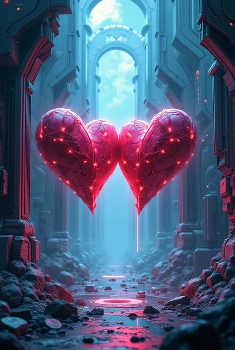 Letters 2 of Hearts Futurism art style