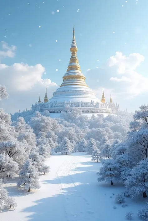 Mandalay hill cover with snow