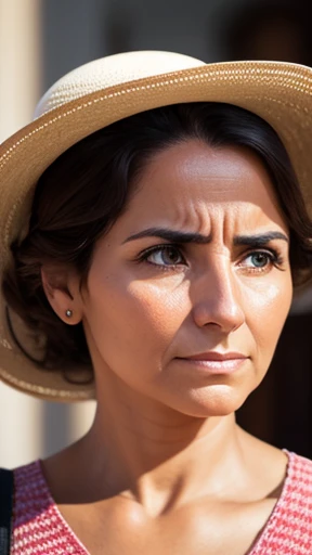 An Abramo woman focusing on her face