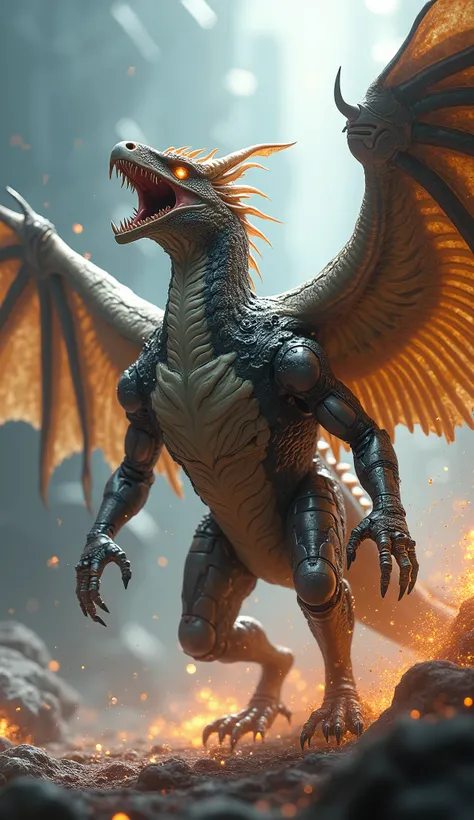 DRAGON + EAGLE + ROBOTOC HUMAN AI, COMBINED LOOK ANGRY CREATURE