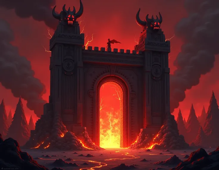 Create a Minecraft Hells Gate illustration