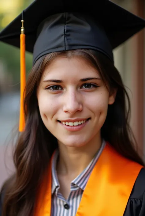 Face of this person in graduate dress 