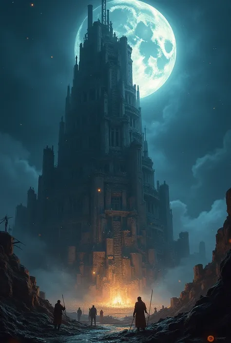 8k, masterpiece, high definition ,  MULTIPLE AWARDS ,  Very detailed, 

BREAK tower of Babel illustration 

BREAK intense moon lighting, Cinematography, sparkle, bokeh