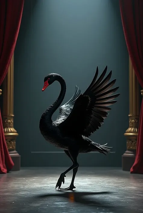 create the black swan dancing on stage 