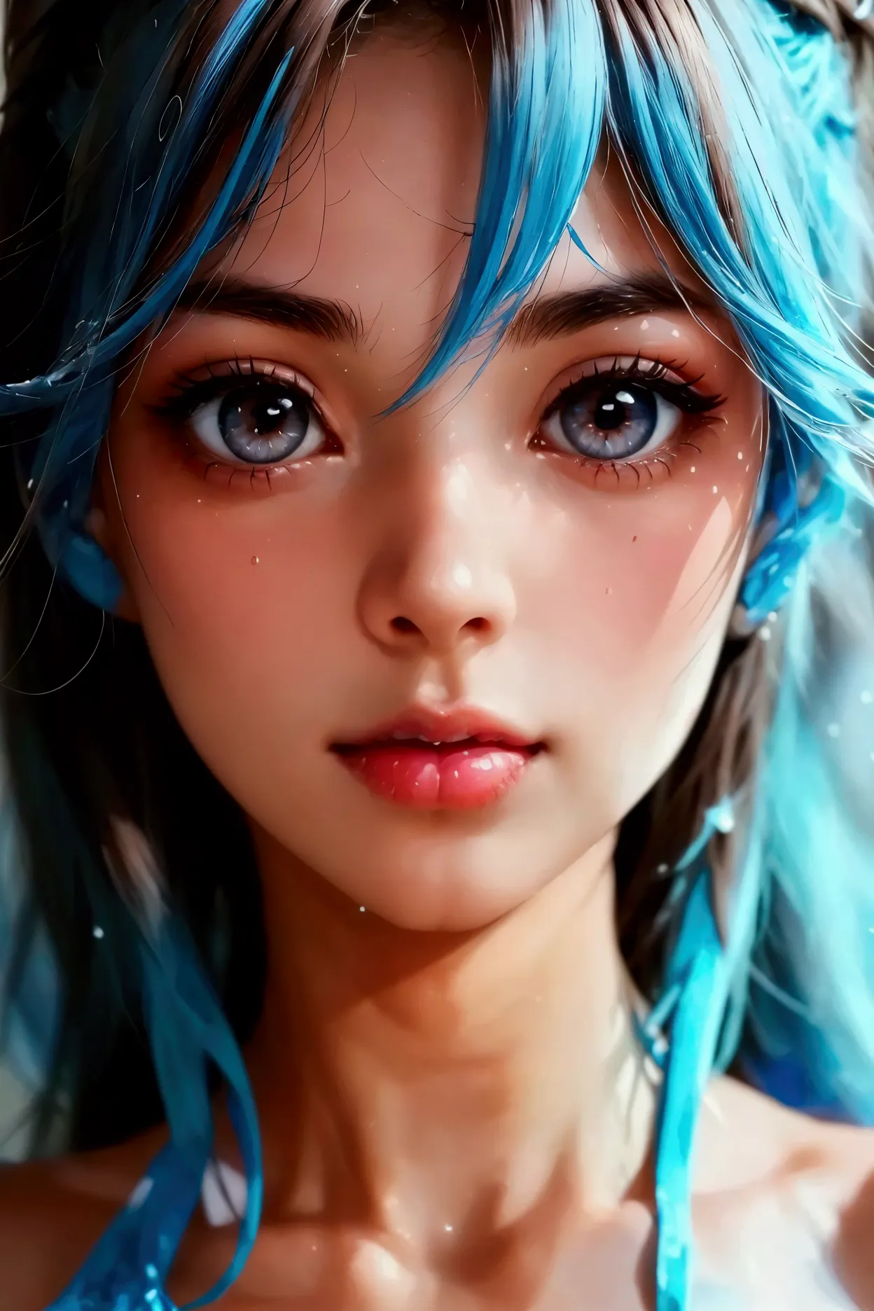  actual  (Realism), ( High Resolution ), ((Intricate digital art)), Professional Photography, ((portrait)) Cute 1 female, European, (Ultra-realistic texture details:  velvety skin , hair.), (( clearly focuses , Not blurry,  High Resolution , Ridiculous qua...