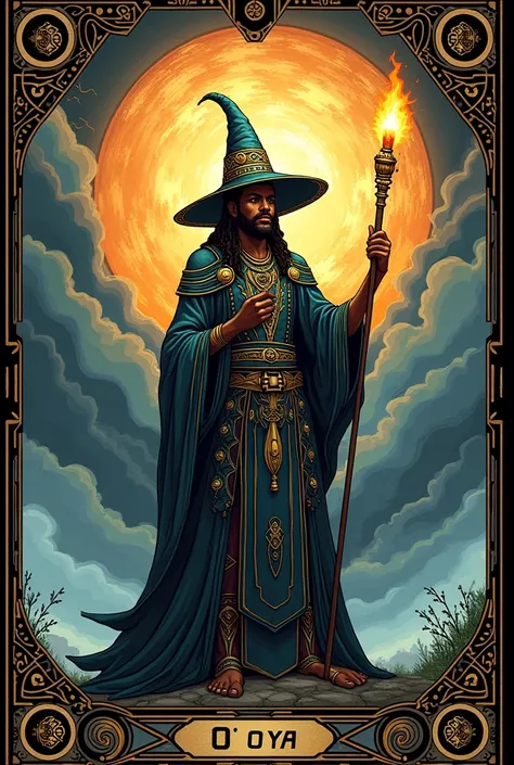 Marseille the wizard tarot card with the image of Orisha Oya