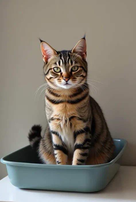 Custom Cat in Litter Tray Portrait