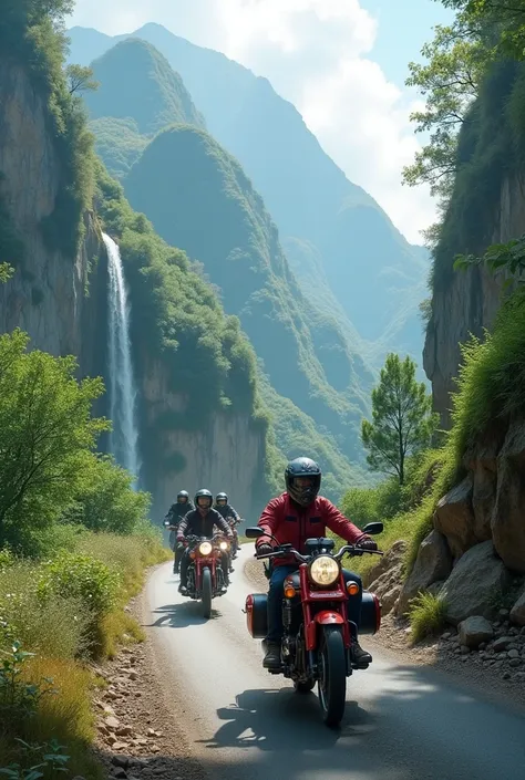 Adventure riders on moutain  Vietnam