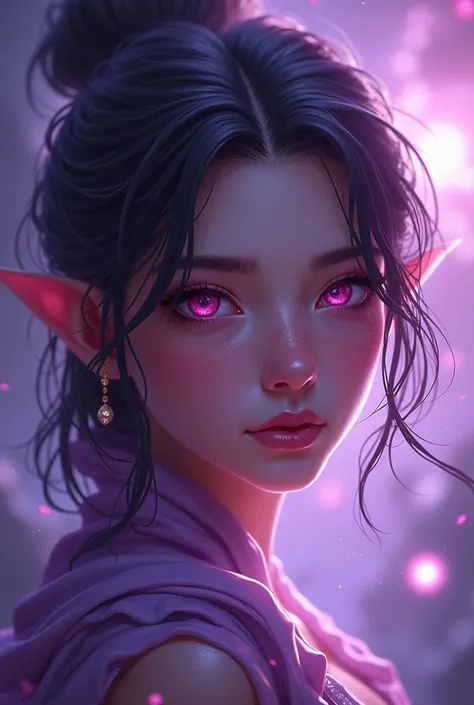 Zerg Queen Beautiful Girl: Lanlinger 18 years old, messy hair, oil painting, beautiful perfect face, soft skin perfect face, light purple and purple added, light red added, intricate details, splash screen, 8k resolution, masterpiece, cute face, mysterious...