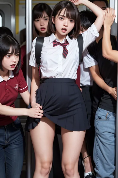 Horny male students hunt for neat and beautiful female students ,  female students who are suddenly taken off their school uniforms by male students , Female students who are being watched all at once by the public and viewers and screaming ,  Female stude...