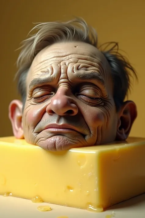 Realistic beat head on piece of butter 