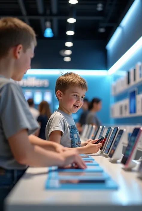 Boy buying a phone 