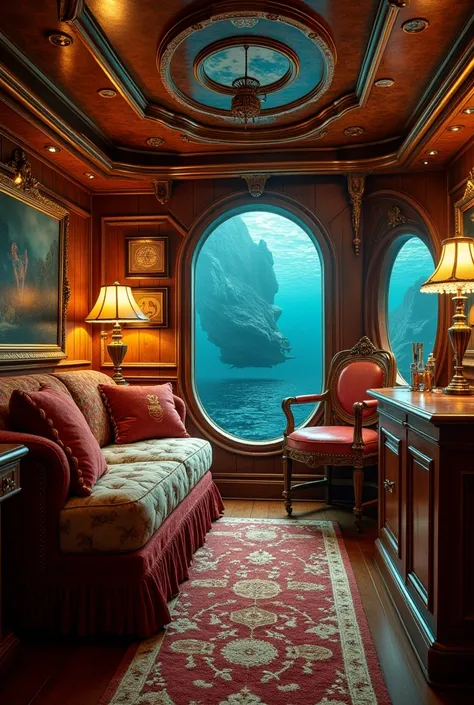 Luxury crew cabin on the Nautilus 20,000 Leagues Under the Sea