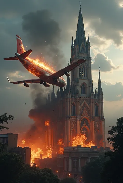 Cidade Franca SP Igreja Matriz - Cathedral Cathedral Immaculate Conception plane crashing 