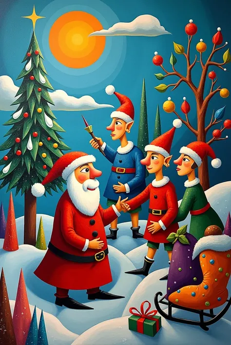 Picasso Christmas theme art painting 