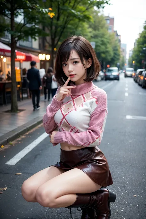 front focus:1.5,(８ＫＲＡＷphotograph,Live Shooting,  best quality, masterpiece:1.37), Extreme light and dark, COWBOY SHOOTING ,（( 1 girl)）, Japanese idol in panties,（Alone）, 3d,（( putting their fingers in their lips)）:1.3, perfect anatomy,break（( brown hair）,（...