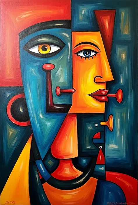 Picasso style abstract painting 