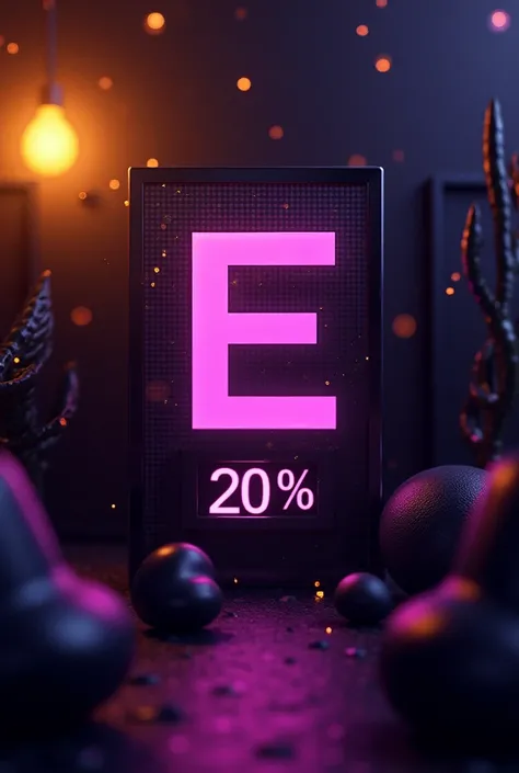  Create a background with a letter that says loading ,  and with a percentage that puts the number 20 and a question mark in the middle, using the color gold , purple,  black and white 