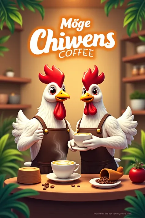 Create promotion poster with named  Chiwens Coffee