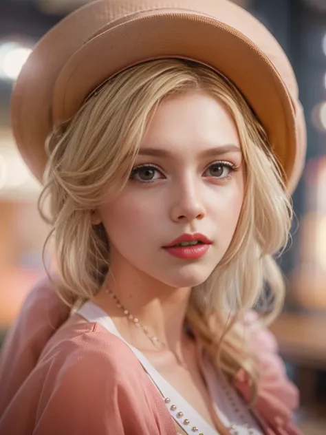 (1 lady), The beautiful, (Best quality at best:1.4), (ultra - detailed), (extremely detailed CG unified 16k), gold blonde hair, very detailed, High-definition RAW color photo, professional photoshooting, amazing face and eyes, cosmetics, (amazingly beautif...