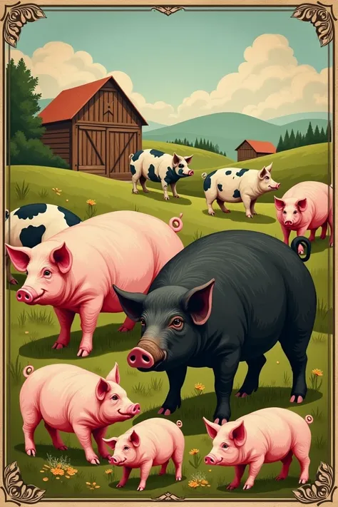 Poster for the sale of pigs
