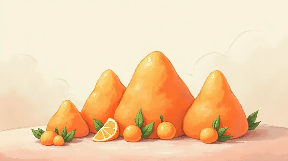 mini tangerine mountain pastel drawing