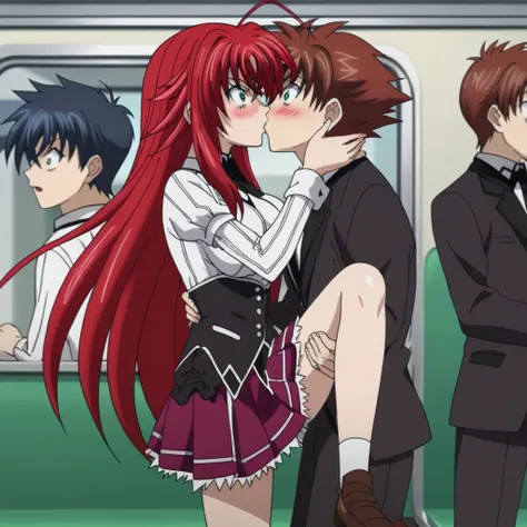 score_9, score_8_up, score_7_up, source_anime,
riasgremory, rias gremory, huge ahoge, long hair, hair between eyes, green eyes, red hair,

BREAK, source_anime, anime coloring, anime screencap, blushing, wearing white blouse, black skirt, 1boy, 1girl, 1boy ...